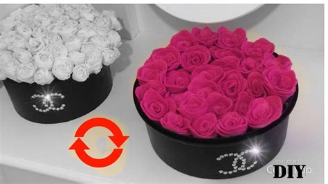 Make a Glamorous Chanel Box of Roses for cheap with Reused 